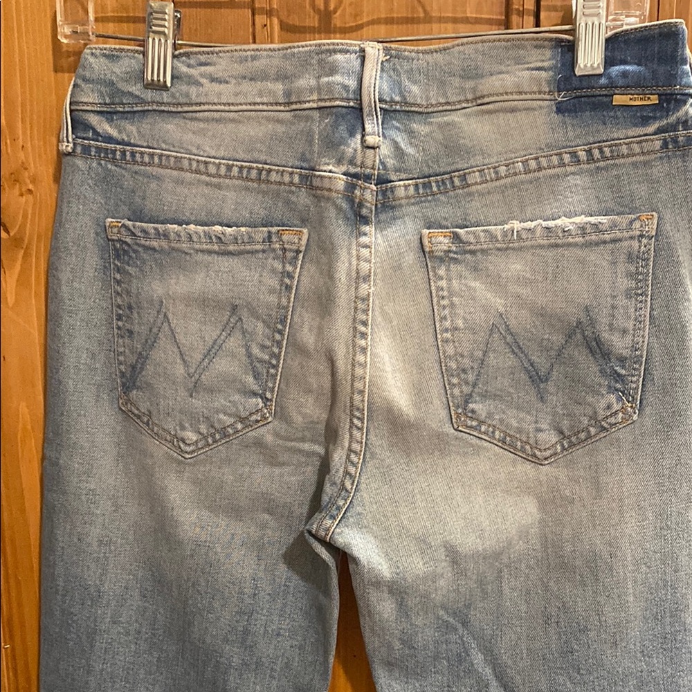 Mother light denim blue jeans
